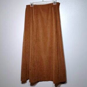 Vintage Appleseeds Maxi Suede Feel A-Line Skirt Bogo Western
